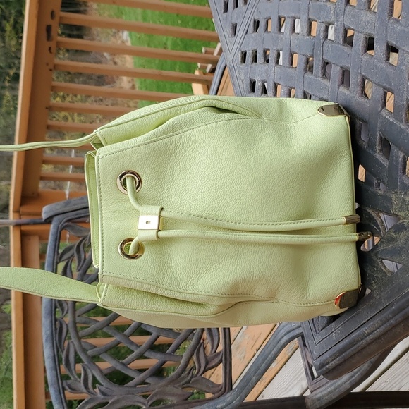 Vince Camuto Chartreuse light green Draw String Leather Purse Bag - Picture 1 of 10
